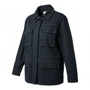 Zara Dark Navy Utility Jacket with Front Pockets